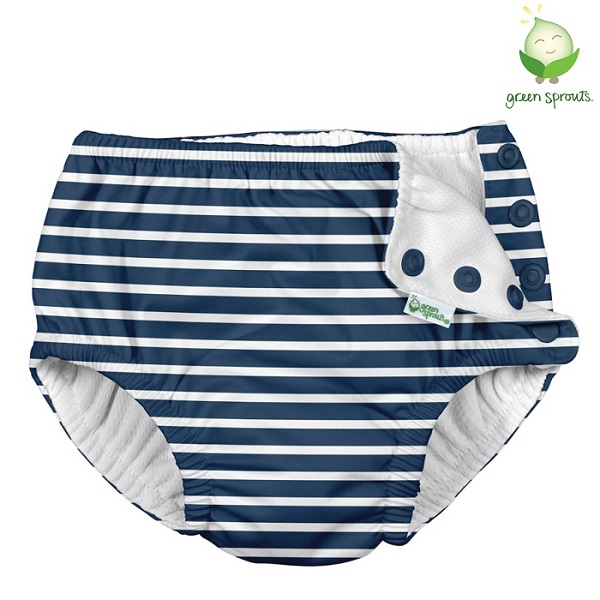 Ujumismähkmed Green Sprouts Navy Stripe