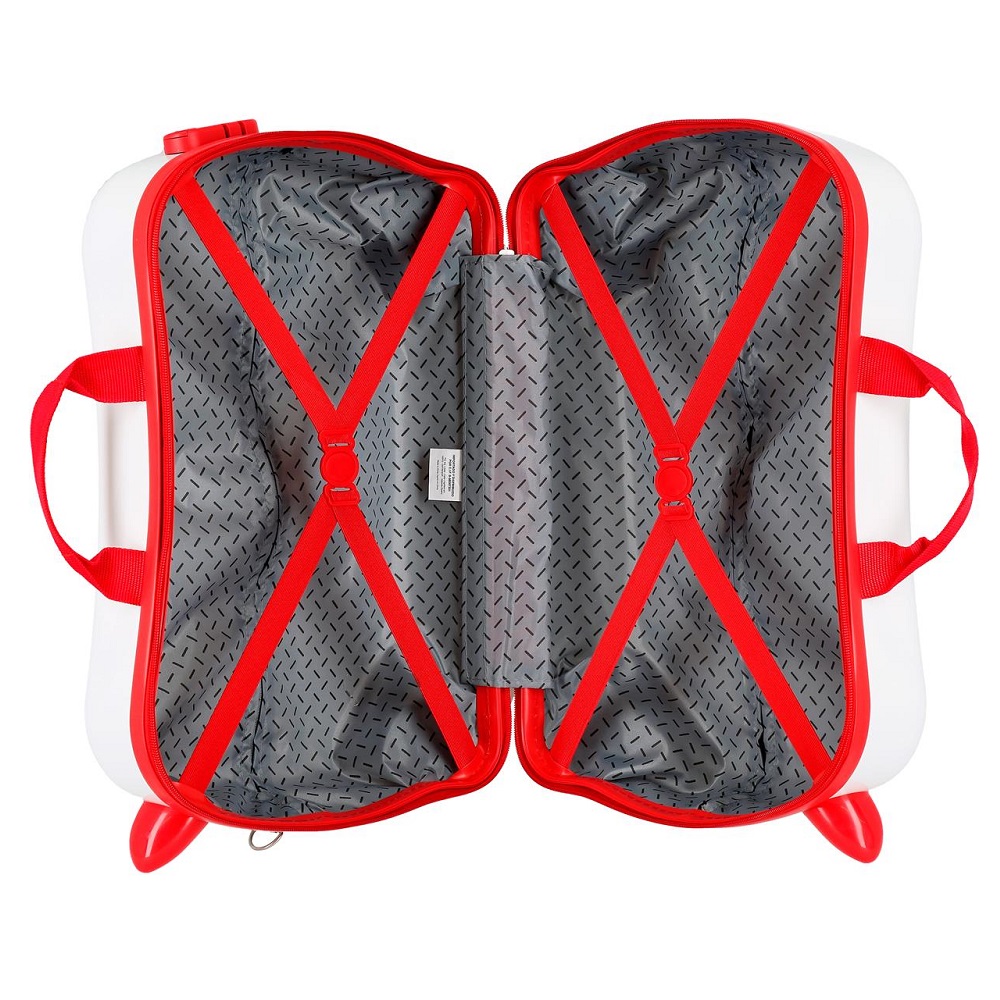 Resväska barn att åka på Movom Ladybird vit