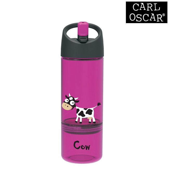 Joogipudel lastele Carl Oscar Water Bottle 2-in-1 Pink Cow