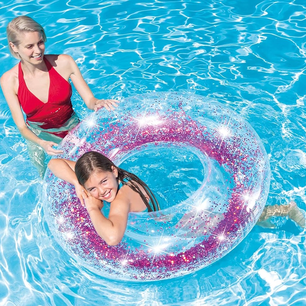 Ujumisrõngas Intex Glitter Life Pink