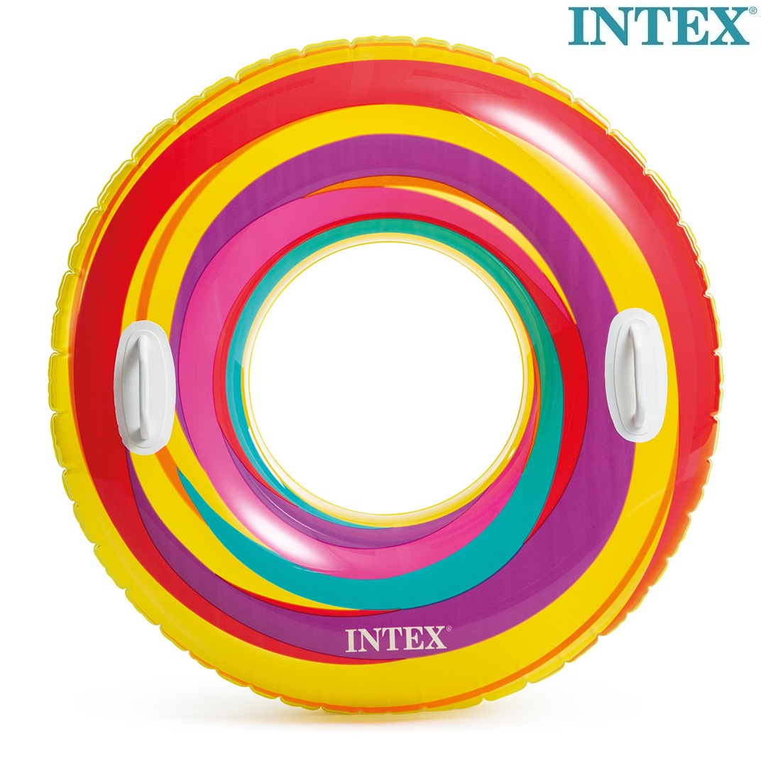 Ujumisrõngas XXL Intex Swirly Whirly Yellow