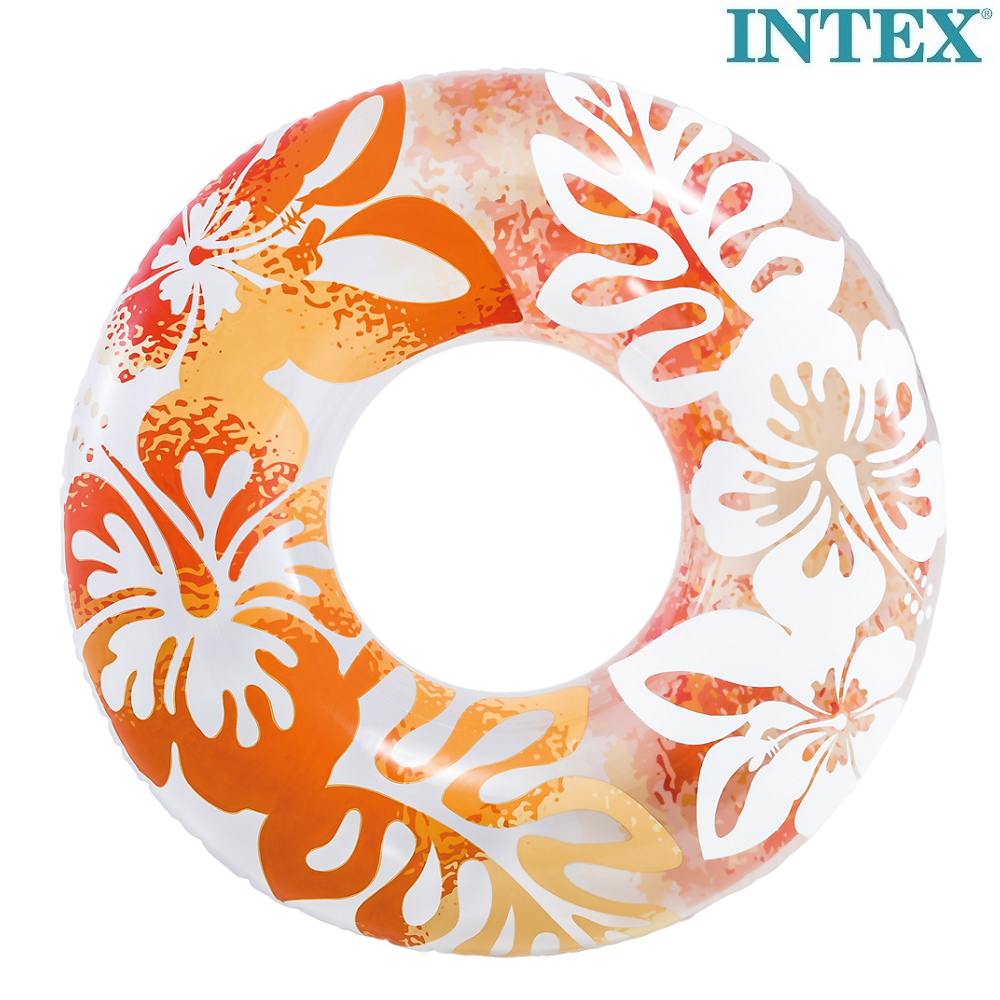 Ujumisrõngas XL Intex Orange Flowers