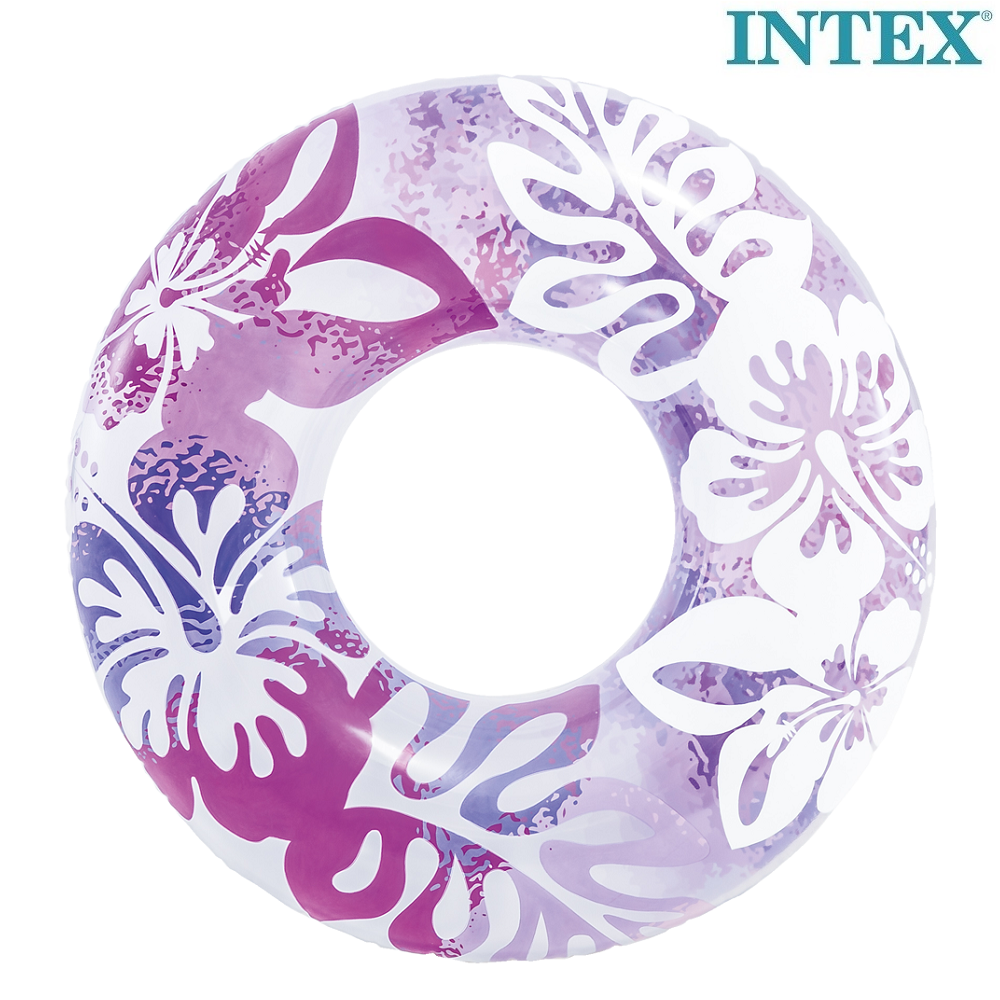 Ujumisrõngas XL Intex Purple Flowers