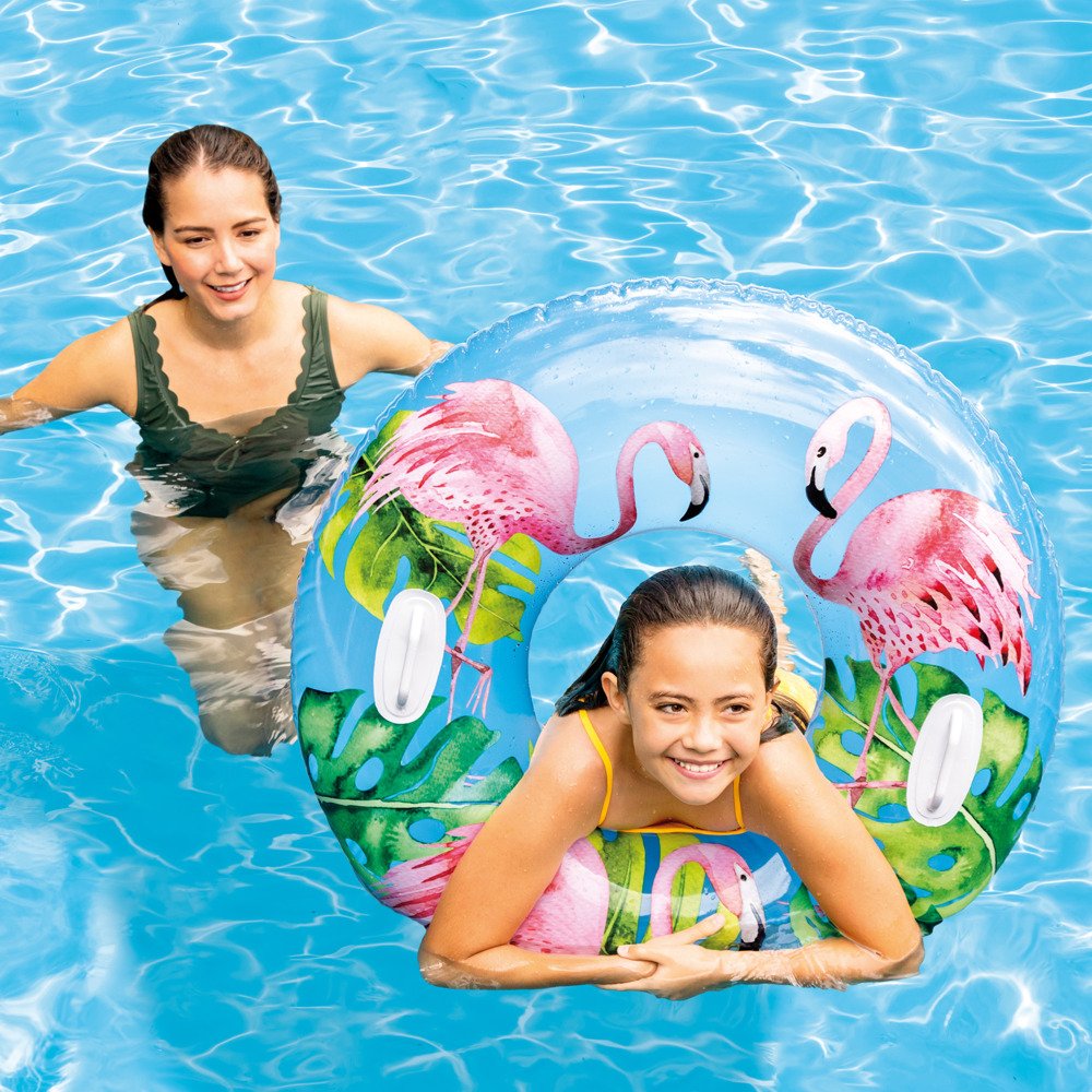 Ujumisrõngas XL Intex Flamingos