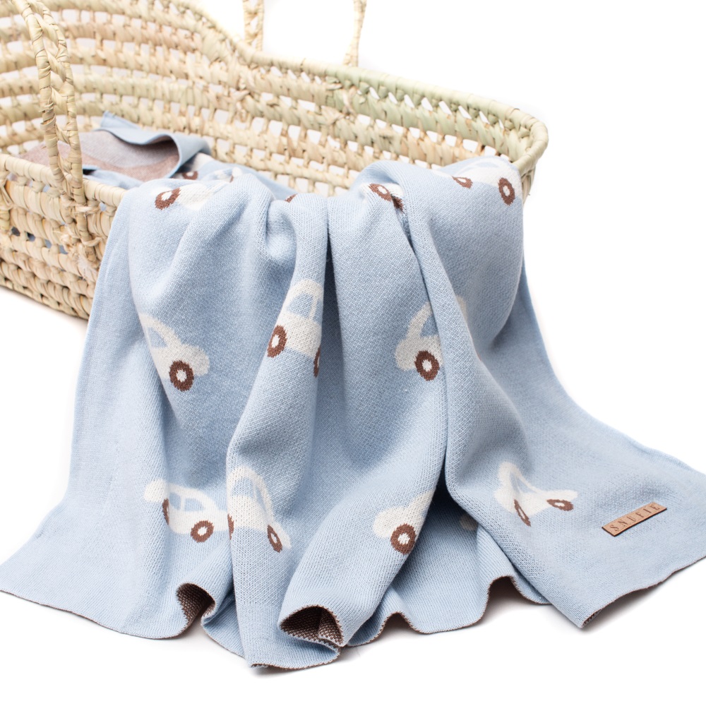 Beebitekk Snufie Baby Blanket Blue Cars