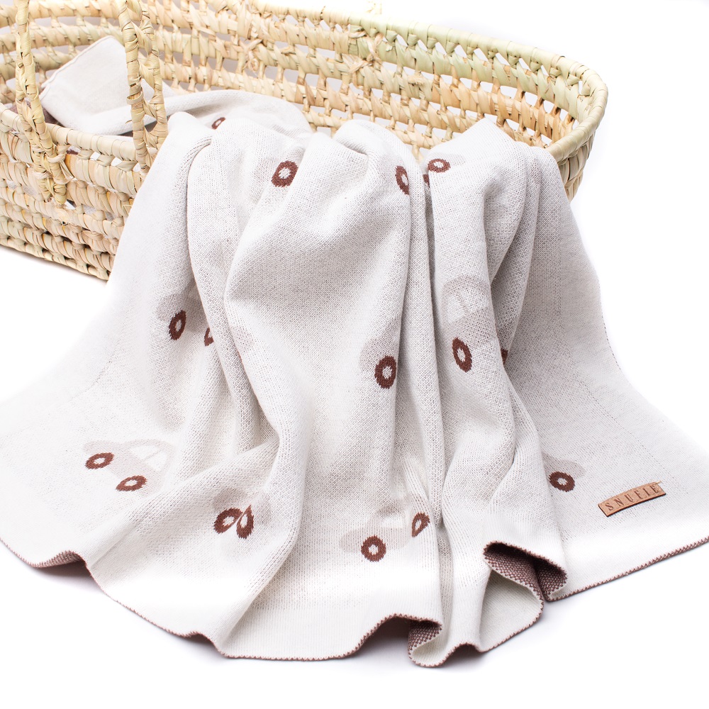 Beebitekk Snufie Baby Blanket White Cars