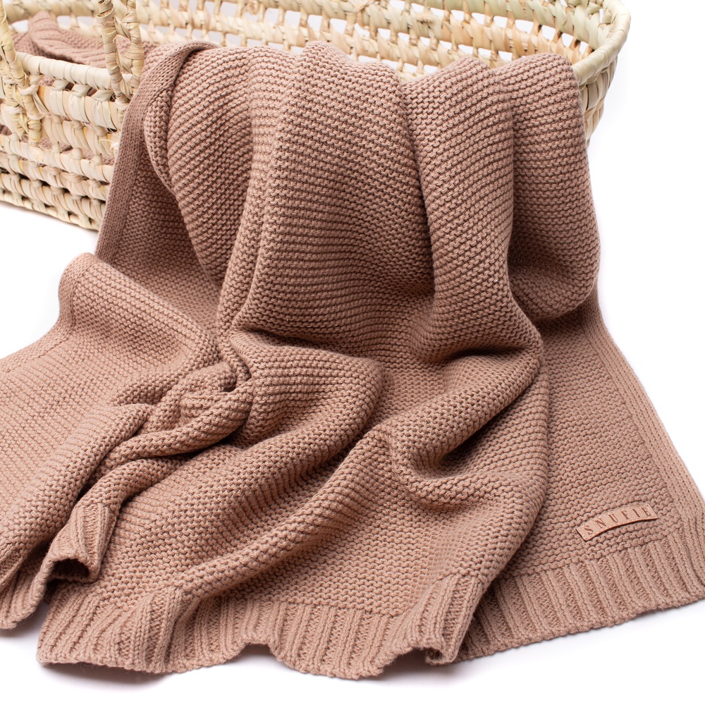 Beebitekk Snufie Knitted Baby Blanket Khaki