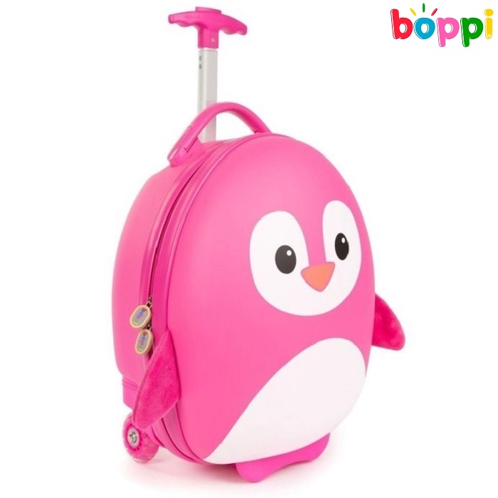 Laste kohver Boppi Tiny Trekker Pink Penguin