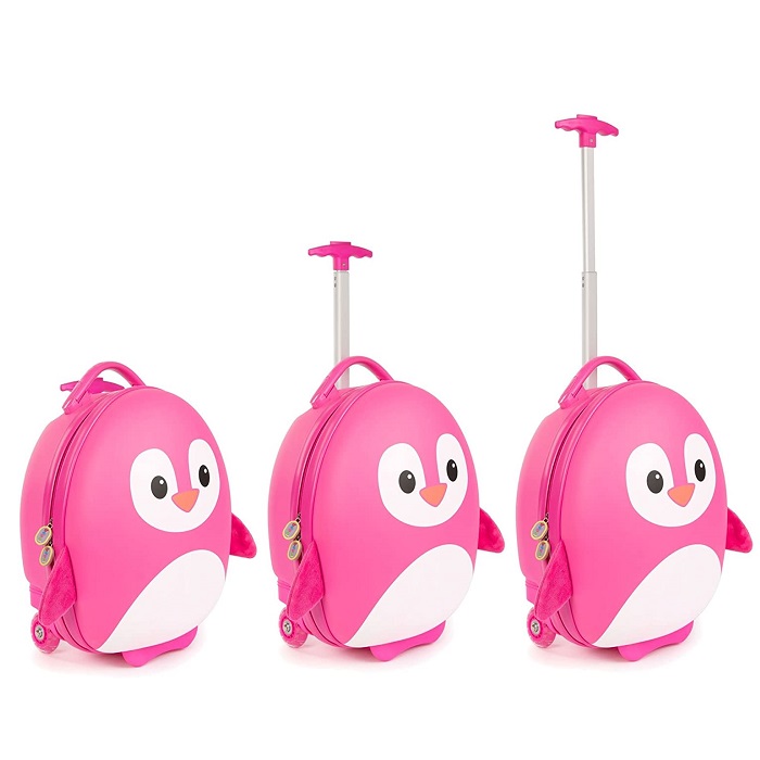 Laste kohver Boppi Tiny Trekker Pink Penguin