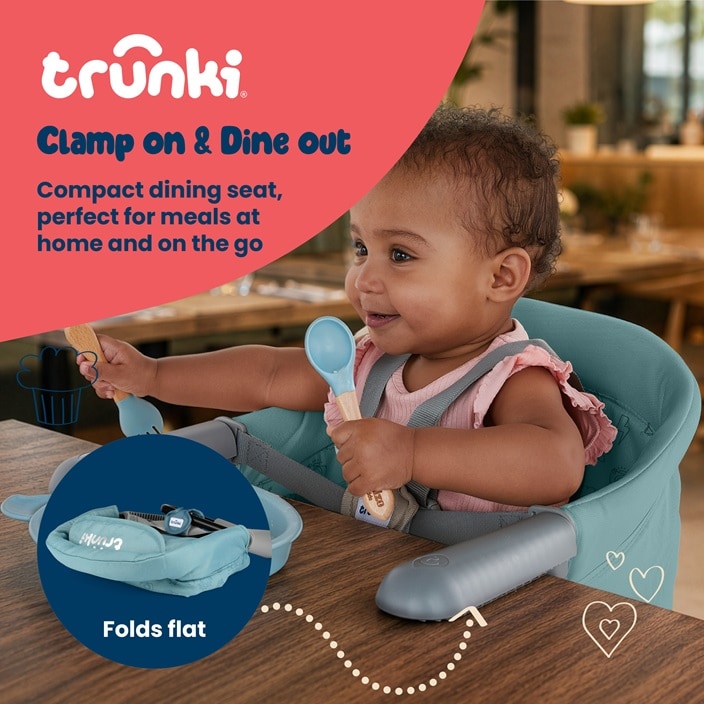 Laste Söögitool - Trunki Clamp & Dine Blue