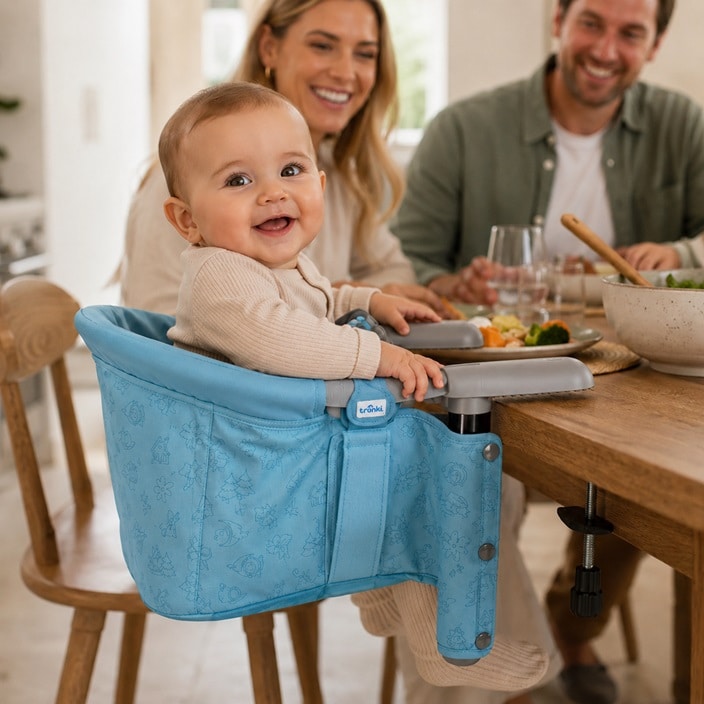 Laste kaasaskantav söögitool Trunki Clamp Seat Blue