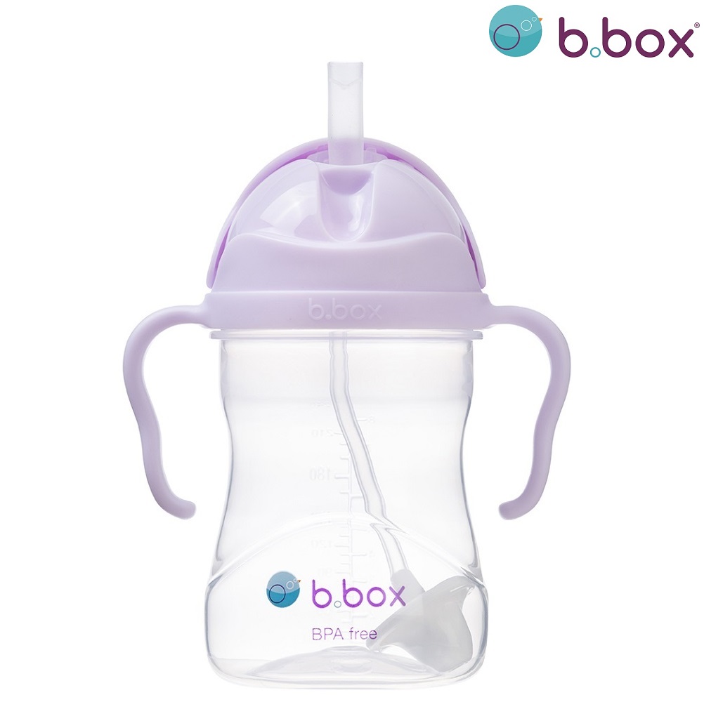 Laste joogipudel kõrrega B.box Sippy Cup Boysenberry helelilla