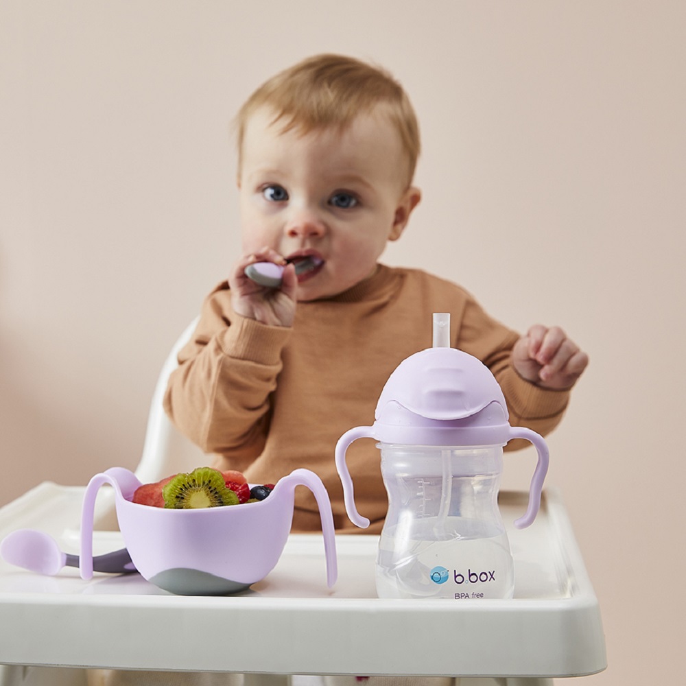 Laste joogipudel kõrrega B.box Sippy Cup Blueberry Boysenberry Helelilla