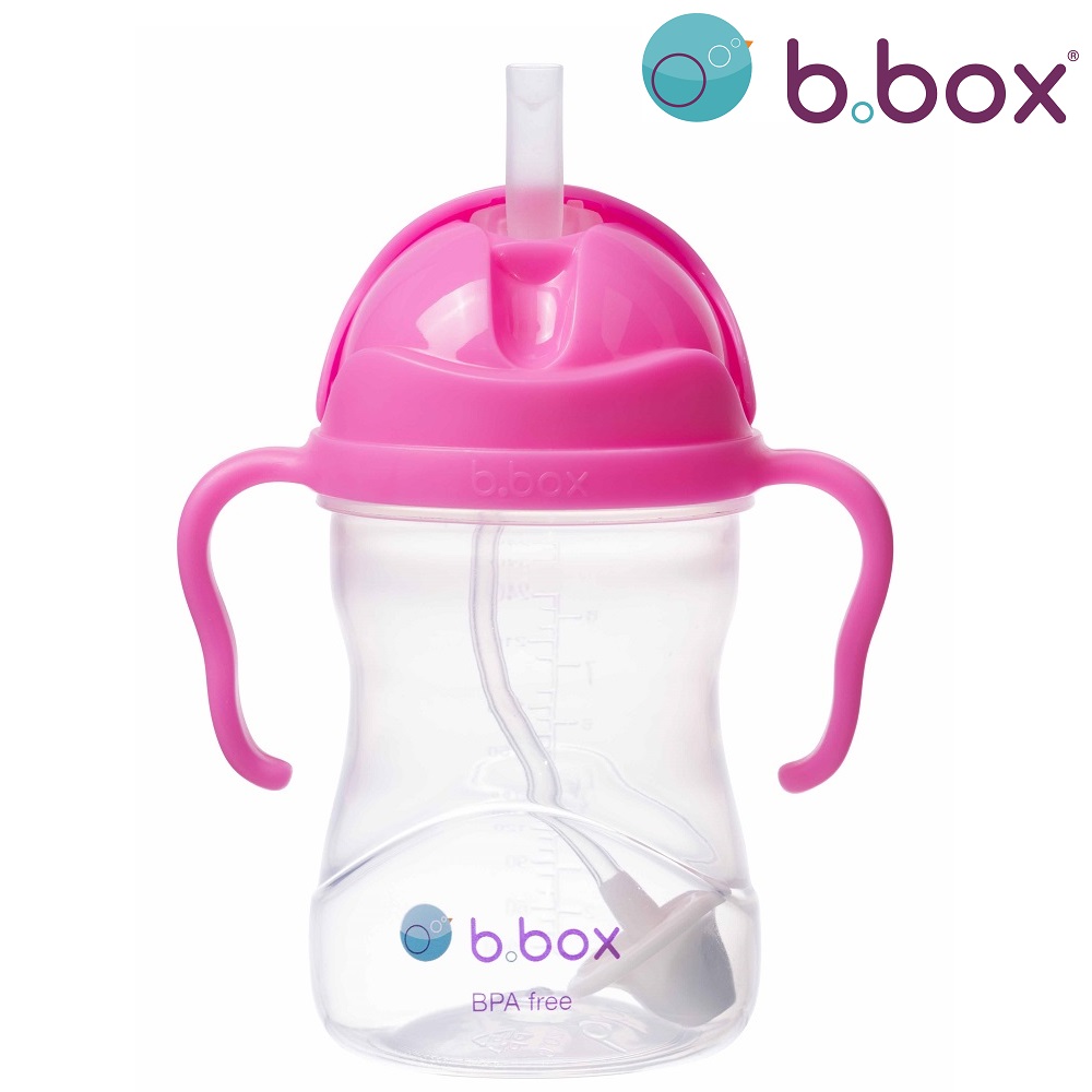 Laste kõrrega Joogipudel B.box Sippy Cup Pink Pomegranade