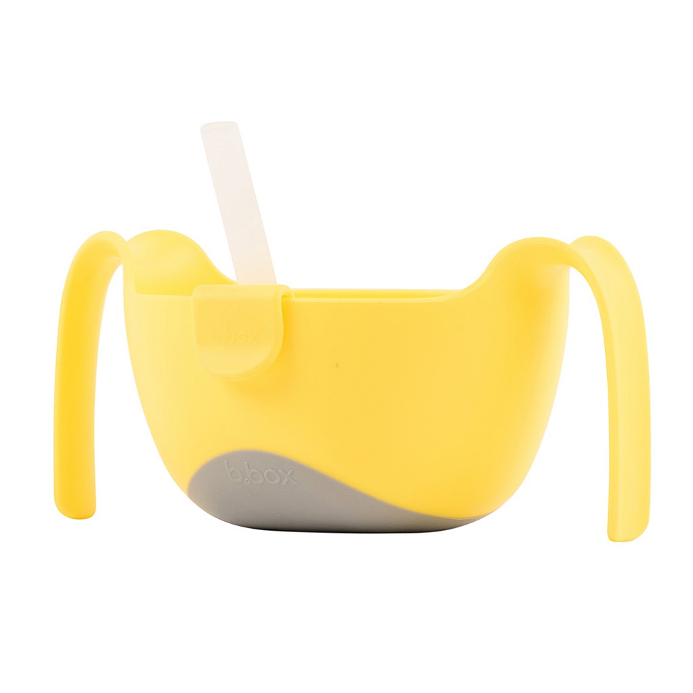 Laste kauss XL B.box Bowl and Straw XL Lemon Sherbet