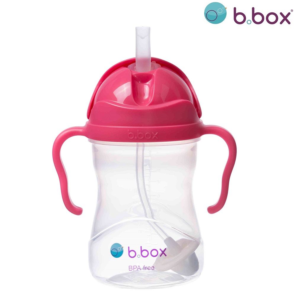 Laste kõrrega joogipudel B.box Sippy Cup Raspberry