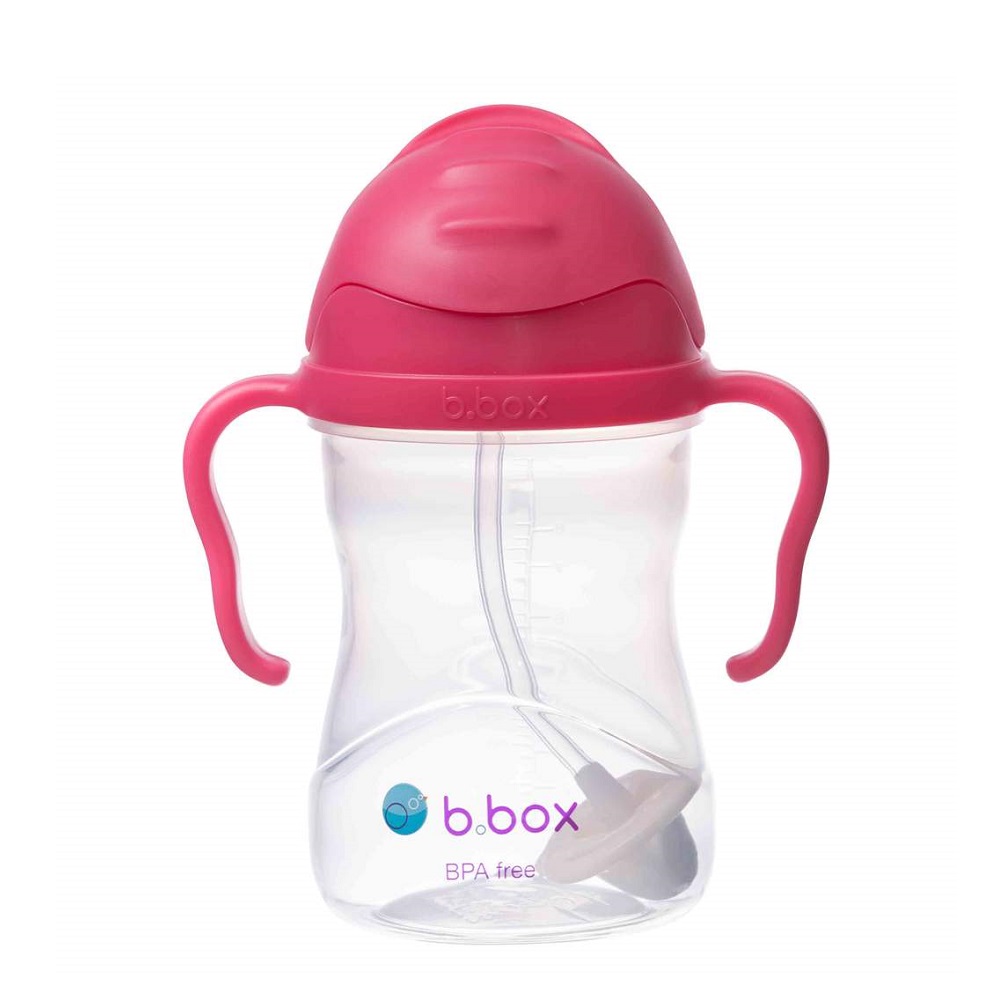 Laste kõrrega joogipudel B.box Sippy Cup Raspberry