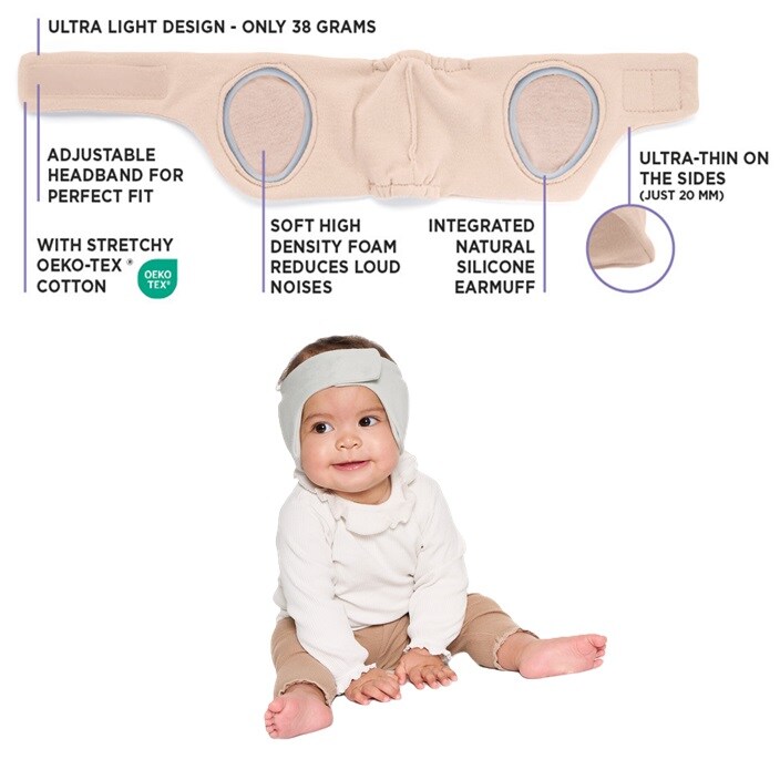 Beebi Kaitsvad Kõrvakaitsed - Dooky Headband Beige