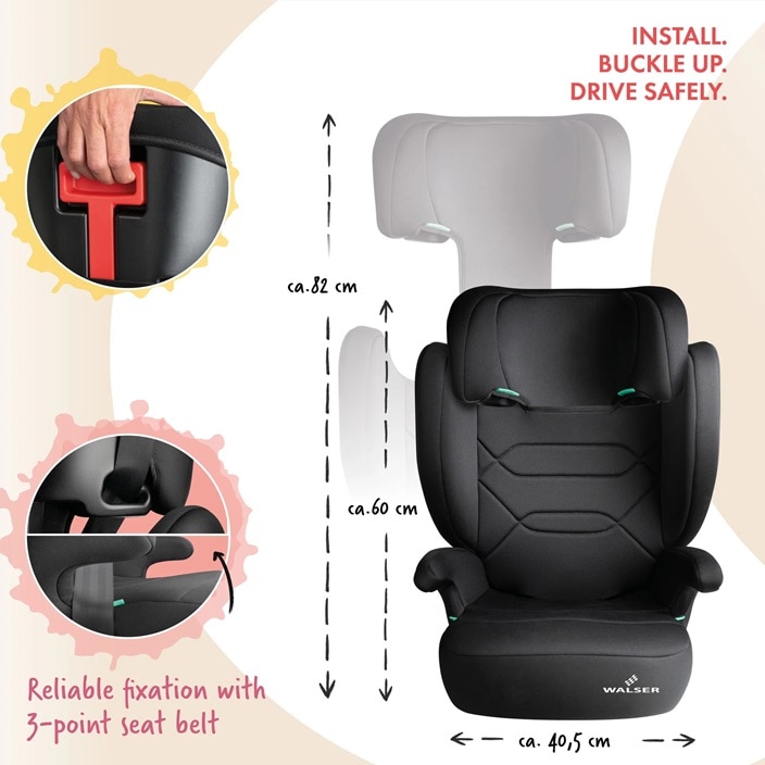 Laste kokkupandav turvatool autosse Walser Numa 2-in-1