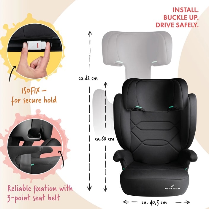 Laste kokkupandav turvatool autosse Walser Numa 2-in-1 Isofix