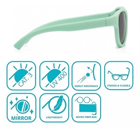 Laste päikeseprillid Koolsun Air Grey Jade