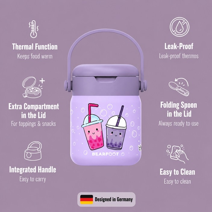 Laste toidutermos Bearfoot Bubble Tea
