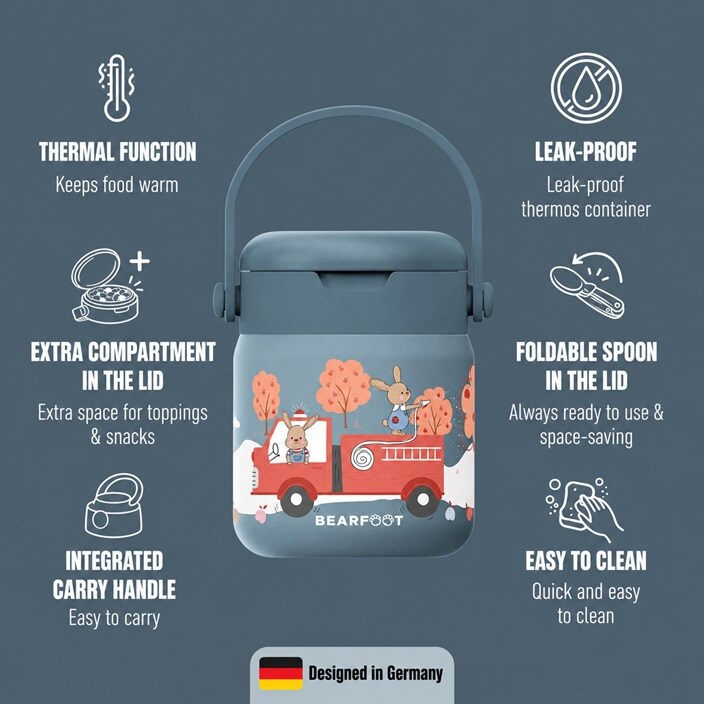 Laste toidutermos Bearfoot Firetruck