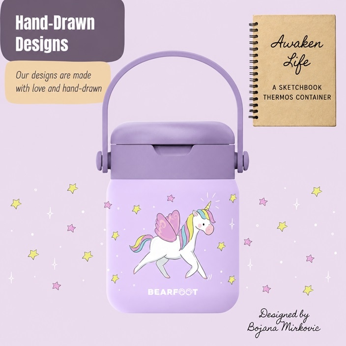 Laste toidutermos Bearfoot Unicorn