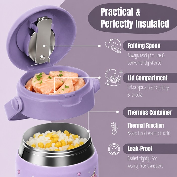 Laste toidutermos Bearfoot Unicorn