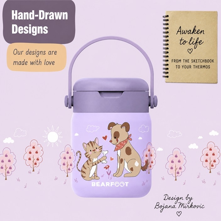 Laste toidutermos Bearfoot Dog & Cat