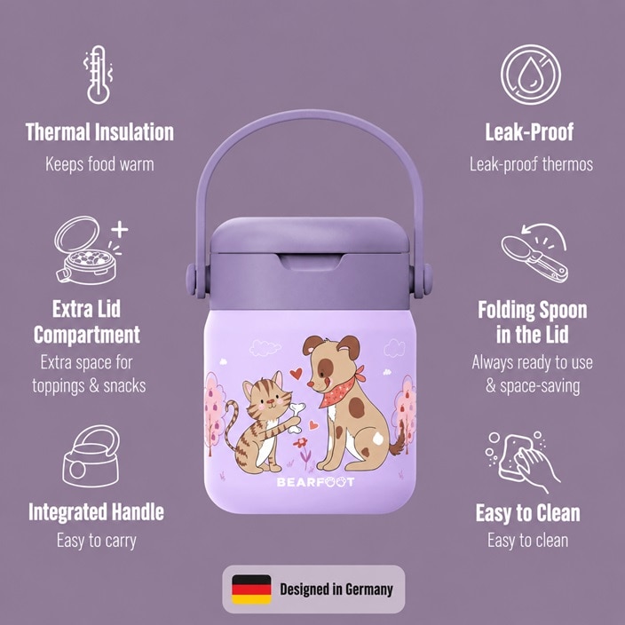 Laste toidutermos Bearfoot Dog & Cat