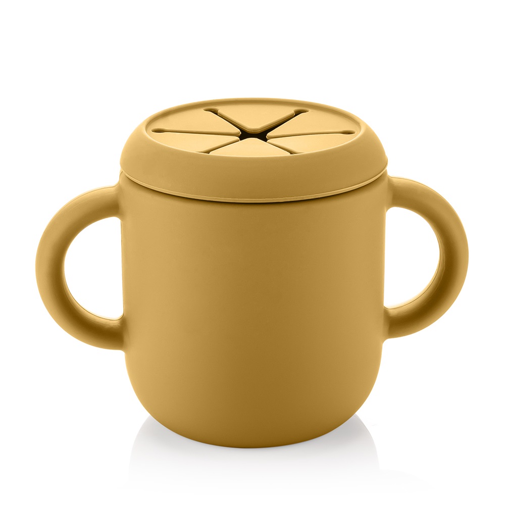 Laste joogitass & snäkitops Reer Yellow