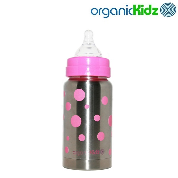 Termos-lutipudel lastele OrganicKidz Pink Dots 200 ml