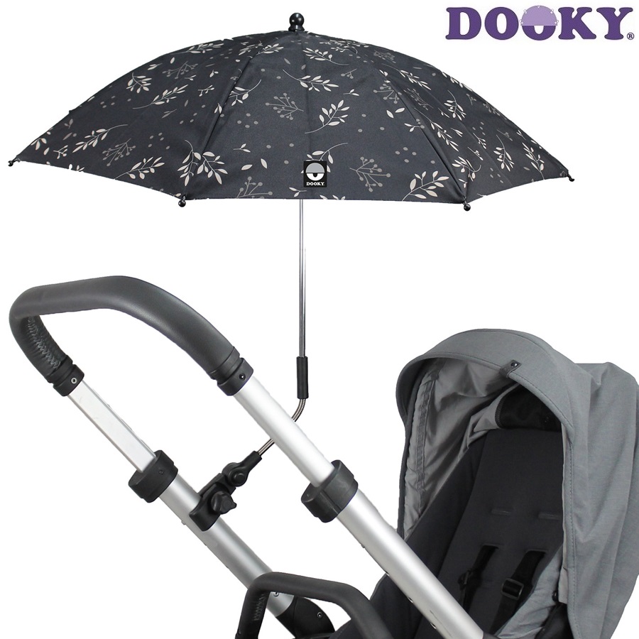 Päikesevari vankrile Dooky Buggy Parasol Umbrella Black Leaves