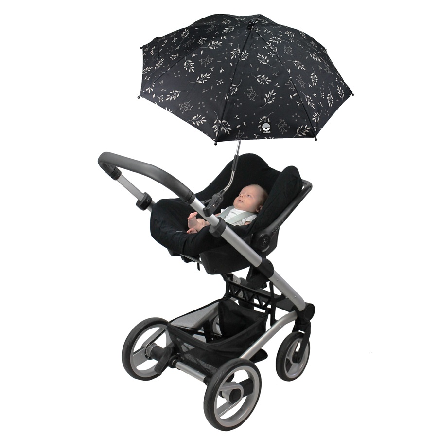 Päikesevari vankrile Dooky Buggy Parasol Umbrella Black Leaves