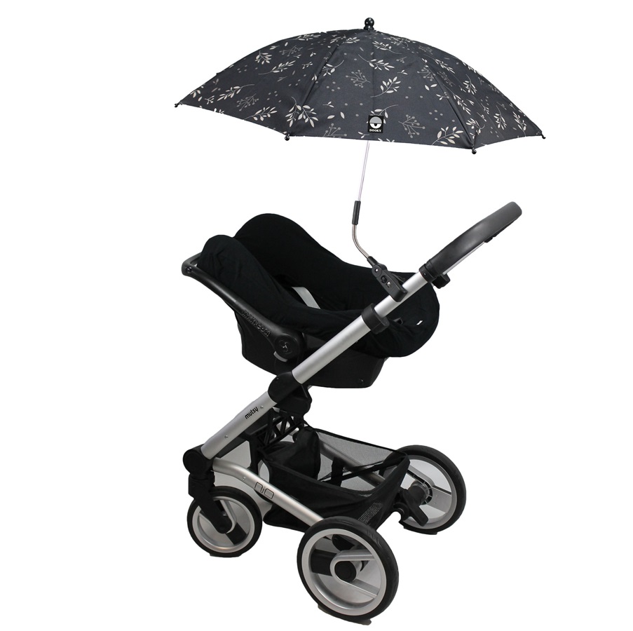 Päikesevari vankrile Dooky Buggy Parasol Umbrella Black Leaves