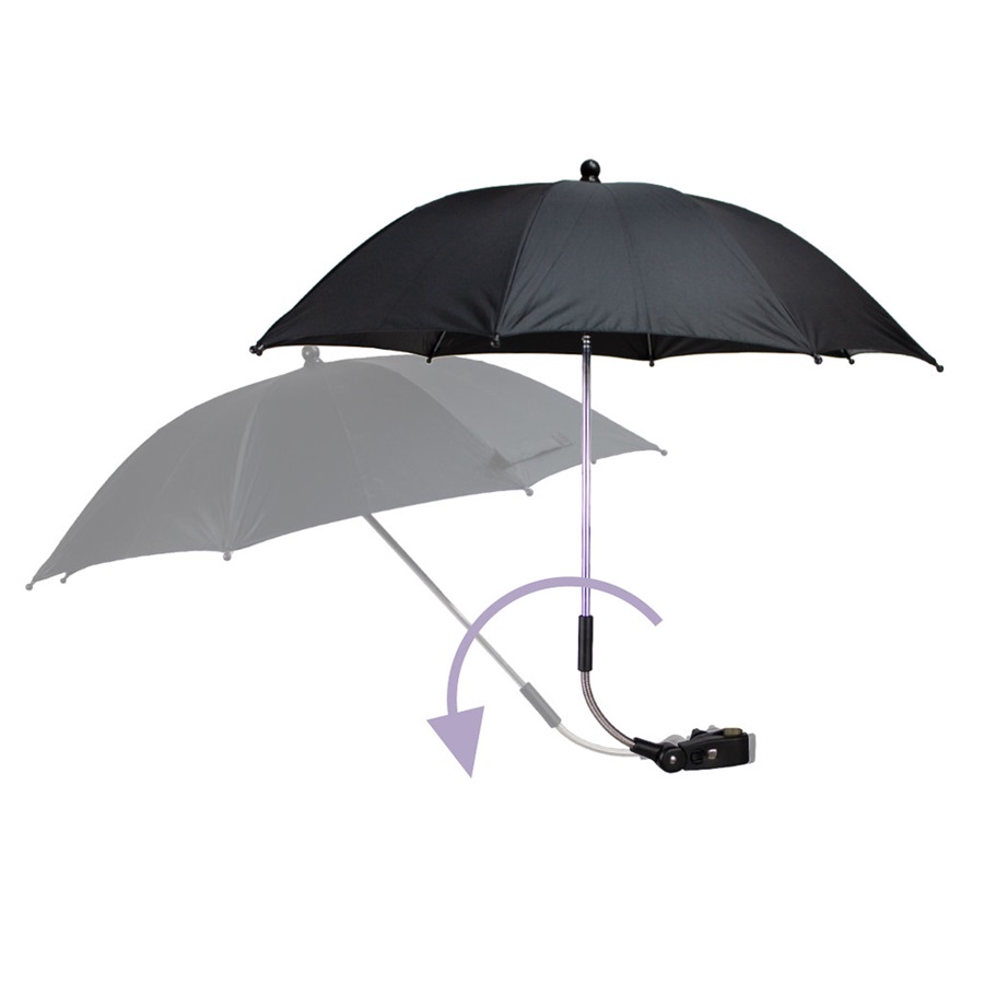 Päikesevari vankrile Dooky Buggy Parasol Umbrella Black Leaves