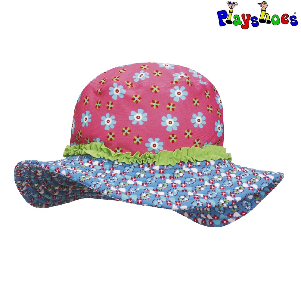 Laste UV-kaitsega päikesemüts Playshoes Red Flowers