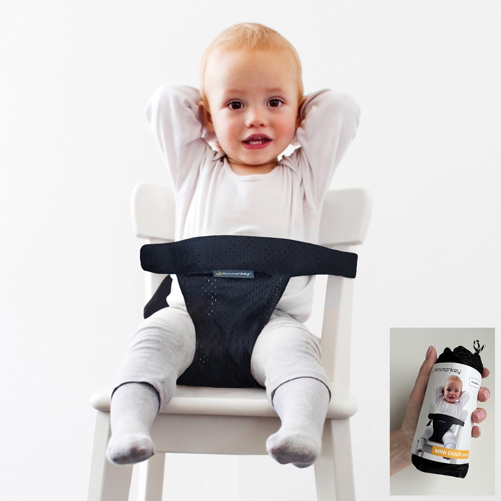 Laste söögitool Minimonkey Pocket Black