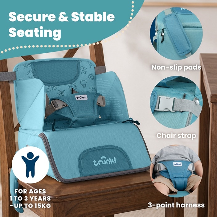 Laste Söögitool - Trunki Rise & Dine Booster Seat Blue