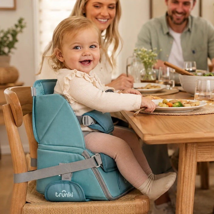 Laste kaasaskantav söögitool Trunki Dining Booster Blue