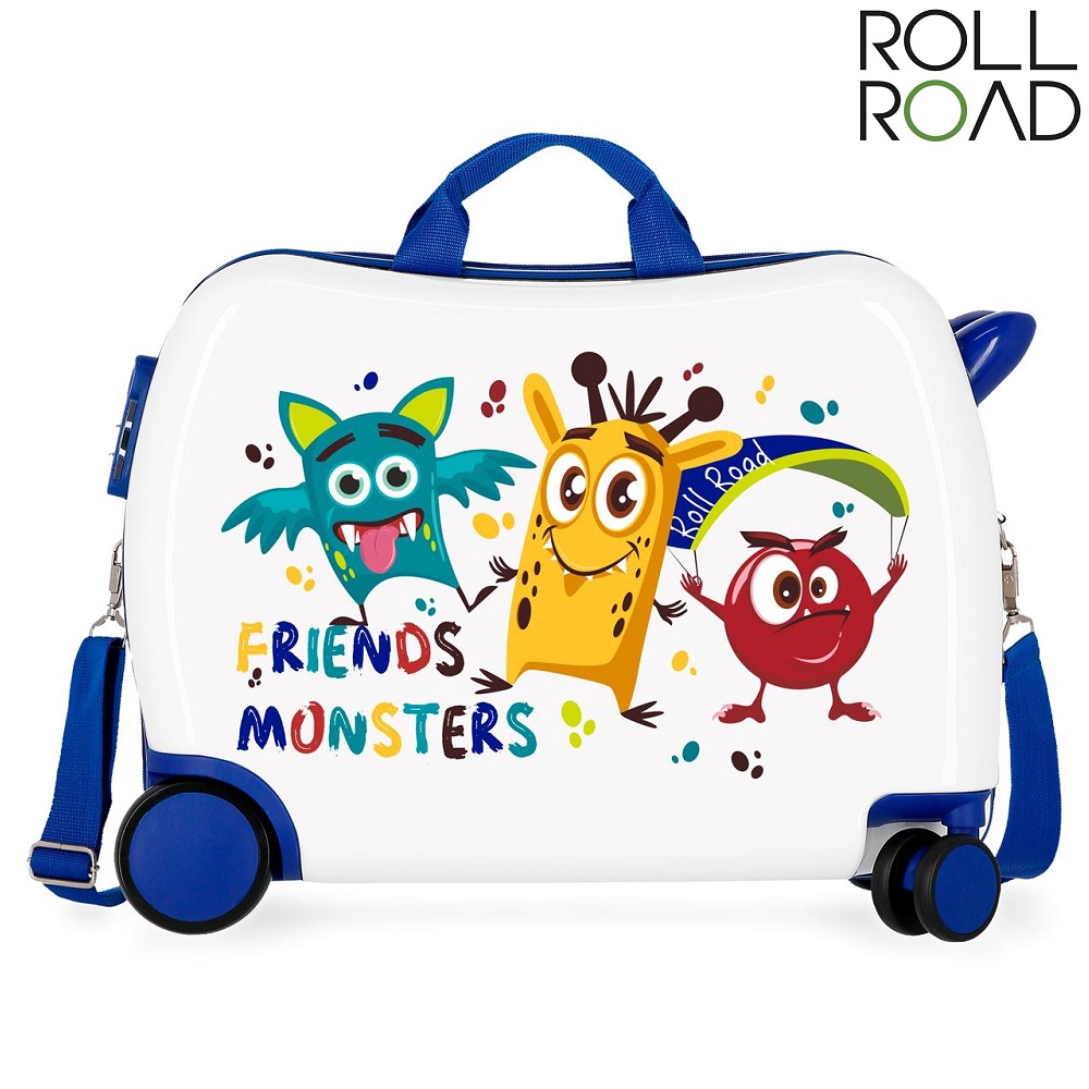 Laste pealistutav reisikohver Roll Road Friends Monsters
