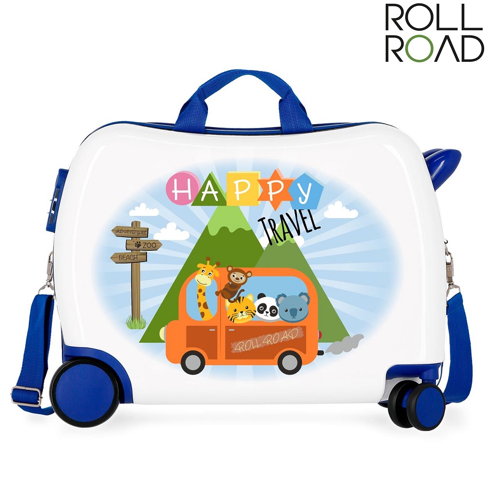 Laste pealistutav reisikohver Roll Road Happy Travel