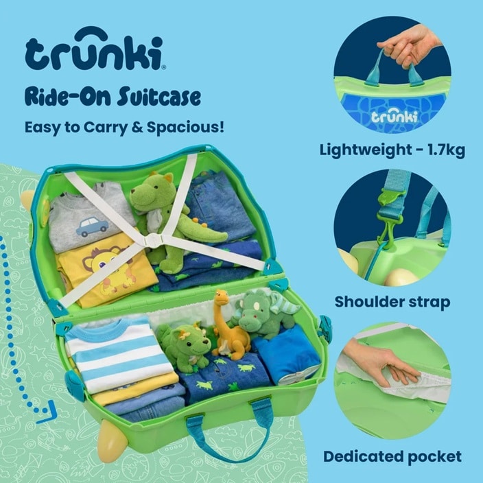 Laste Reisikohver - Trunki Glide Dudley the Dinosaur