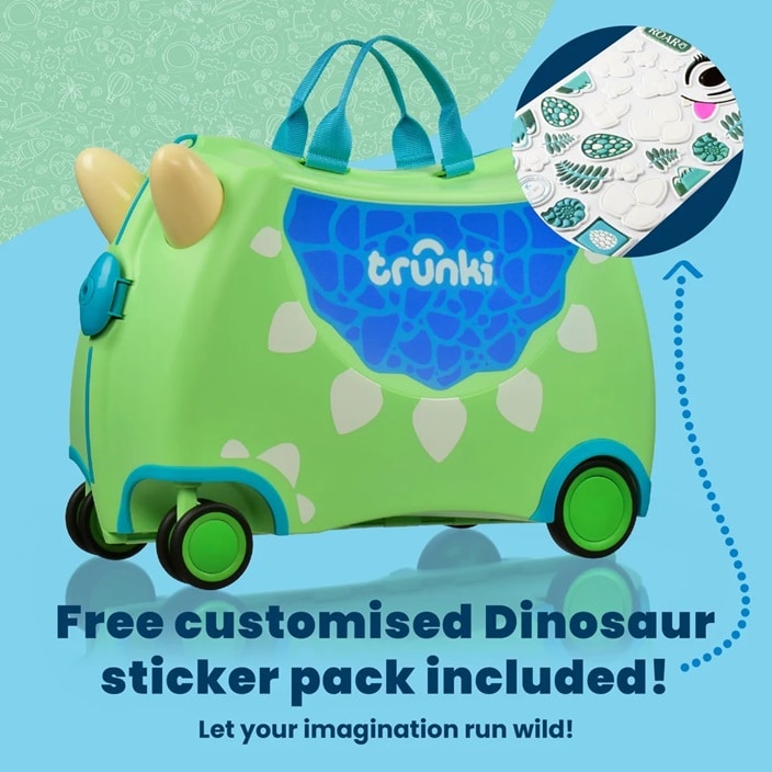 Laste Reisikohver - Trunki Glide Dudley the Dinosaur