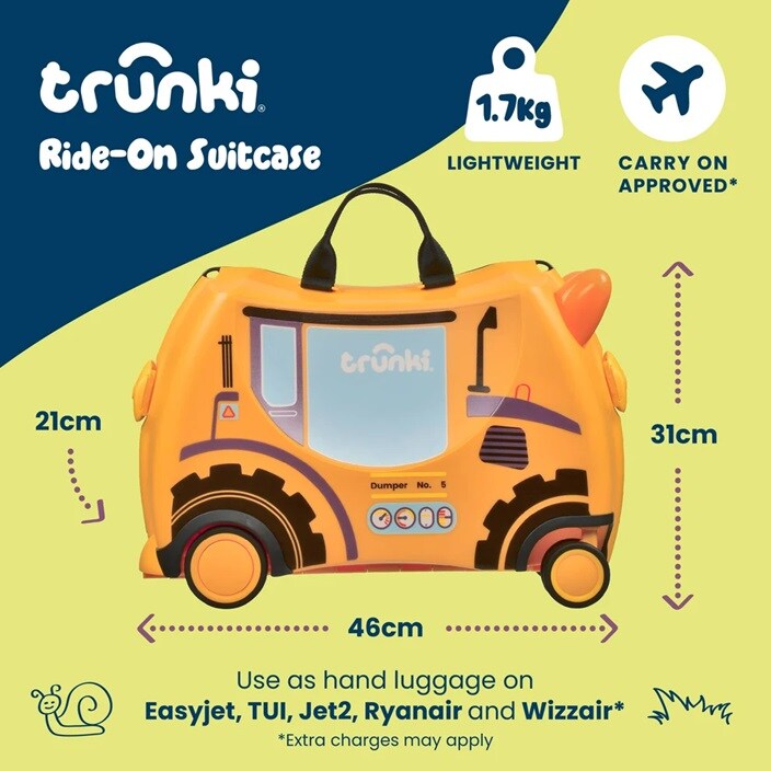 Laste Reisikohver - Trunki Glide Doug the Digger