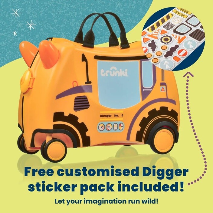 Laste Reisikohver - Trunki Glide Doug the Digger