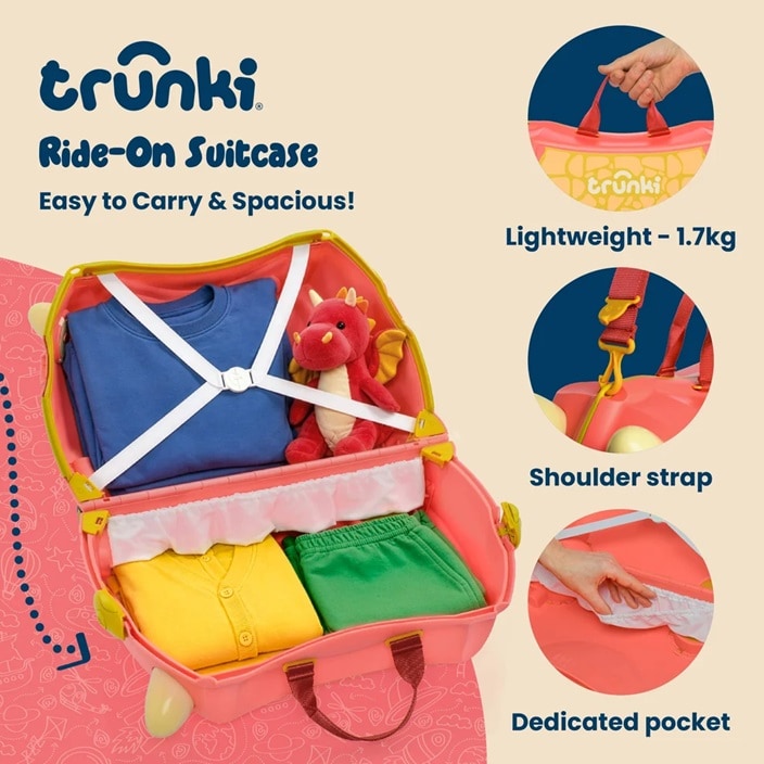 Laste Reisikohver - Trunki Glide Dylan the Dragon