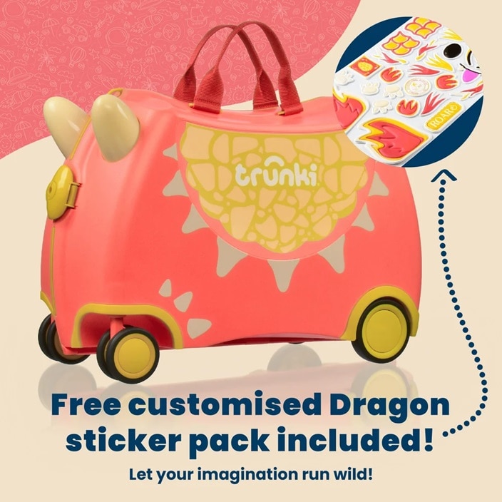 Laste Reisikohver - Trunki Glide Dylan the Dragon