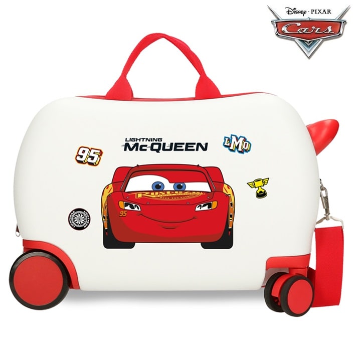 Laste pealeistutav reisikohver Cars McQueen White